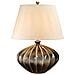Lampada Da Tavolo A 1 Luce - Marrone, Finitura Nera, E27 - Foto miniatura 1