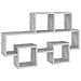 Scaffale Muro Auto Grigio Cemento 82x15x51 cm Legno Multistrato - Foto miniatura 2