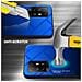 Custodia Compatibile Con Oppo A94 5g In Blu - Nero - Coperchio Protettivo Bicolore In Vetro Temperato E Silicone Tpu - Foto miniatura 2