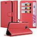 Custodia Compatibile Con Huawei Y6 2017 In Rosso Carminio - Coperchio Protettiva Con Chiusura Magnetica, Funzione Stand E Tasca Per Le Carte - Foto miniatura 1