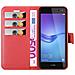 Custodia Compatibile Con Huawei Y6 2017 In Rosso Carminio - Coperchio Protettiva Con Chiusura Magnetica, Funzione Stand E Tasca Per Le Carte - Foto miniatura 6