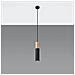 Lampada A Sospensione In Legno Pablo Nero 1050xø80 Mm Metallo - Foto miniatura 11