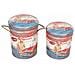 Set 2 Pouf Contenitori Da Seduta In Mdf E Pvc Con Grafiche 3d Linea Industrial - Lightskyblue - Foto miniatura 1