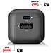 Spina 12w Con 1x Usb + 1x Usb-c Carica Rapida Dimensioni Compatte, Nero - Foto miniatura 4