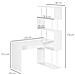 Scrivania Angolare Moderna In Truciolato Per Ufficio E Studio Con Ripiano A 4 Livelli, 120x80x176 Cm, Bianco - Foto miniatura 2