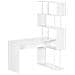 Scrivania Angolare Moderna In Truciolato Per Ufficio E Studio Con Ripiano A 4 Livelli, 120x80x176 Cm, Bianco - Foto miniatura 1