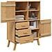 Credenza Olden Marrone 85x43x125 Cm In Legno Massello Di Pino - Foto miniatura 4