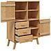 Credenza Olden Marrone 85x43x125 Cm In Legno Massello Di Pino - Foto miniatura 5