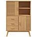 Credenza Olden Marrone 85x43x125 Cm In Legno Massello Di Pino - Foto miniatura 6