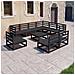 Set Divani Da Giardino 10 Pz Nero In Legno Massello Di Pino - Foto miniatura 8