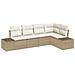 set di divani da giardino di 5 pezzi con cuscini beige rattan - Foto miniatura 1