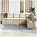 set di divani da giardino di 5 pezzi con cuscini beige rattan - Foto miniatura 3
