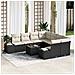 Set Divano da Giardino a 9 Pezzi con Cuscini Nero Polirattan - Foto miniatura 2