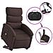 Poltrona Alzapersona Massaggi Reclinabile Marrone Scuro Tessuto - Foto miniatura 6