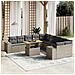 Set Divani da Giardino 11 pz con Cuscini in Polyrattan Grigio - Foto miniatura 2