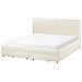 Letto Con Cassetti Contenitori Bouclé Soutrin 180 X 200 Cm Bianco Sporco - Foto miniatura 4