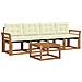 Set di divani da esterno con cuscino 5 pcs Naturale e Crema - Foto miniatura 1