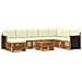 Set di divani da esterno con cuscino 7 pcs Naturale e Crema - Foto miniatura 1