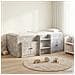 Struttura Letto Loft con Armadietto 3 pz Grigio Cemento - Foto miniatura 2