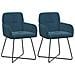 Sedie da pranzo 2 pcs Velluto (V) Blu 59 x 56,5 x 86 cm - Foto miniatura 1
