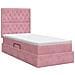 Letto con contenitore e materasso Rosa 100 x 200 cm Velluto - Foto miniatura 8