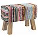 panca 60 x 30 x 45 cm Pelle Vera Multicolore - Foto miniatura 1