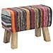 panca 60 x 30 x 45 cm Pelle Vera Multicolore - Foto miniatura 4