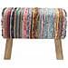 panca 60 x 30 x 45 cm Pelle Vera Multicolore - Foto miniatura 5