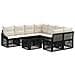 Set Divano da Giardino 9 pz Nero e Bianco Crema polyrattan - Foto miniatura 1