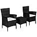 Set Bistrot Da Esterno In Polyrattan Nero - Foto miniatura 1