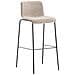 Sgabello Bar Hoover in Tessuto I Sgabello Alto Design 4 Gambe in Metallo I Sedia Sgabello Impilabile con Schienale I Sgabello Bancone H 76 CM Crema Base Nero - Foto miniatura 1