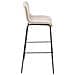 Sgabello Bar Hoover in Tessuto I Sgabello Alto Design 4 Gambe in Metallo I Sedia Sgabello Impilabile con Schienale I Sgabello Bancone H 76 CM Crema Base Nero - Foto miniatura 3