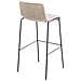 Sgabello Bar Hoover in Tessuto I Sgabello Alto Design 4 Gambe in Metallo I Sedia Sgabello Impilabile con Schienale I Sgabello Bancone H 76 CM Crema Base Nero - Foto miniatura 4
