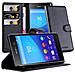 Custodia Compatibile Con Sony Xperia M5 In Nero Carbone - Coperchio Protettiva Con Chiusura Magnetica, Funzione Stand E Tasca Per Le Carte - Foto miniatura 1