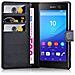Custodia Compatibile Con Sony Xperia M5 In Nero Carbone - Coperchio Protettiva Con Chiusura Magnetica, Funzione Stand E Tasca Per Le Carte - Foto miniatura 5