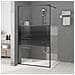Parete Doccia Walk In Nero 115x195 Cm Vetro Trasparente Esg - Foto miniatura 1