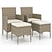 Set Sedie Da Giardino Con Poggiapiedi 4 Pz In Polyrattan Beige - Foto miniatura 1