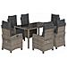 Set da Pranzo da Giardino 7 pz con Cuscini in Polyrattan Grigio - Foto miniatura 1
