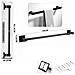 Porta Asciugamani Asta Supporto 50cm Bagno Da Muro Asciuga Mano Casa Nero 02108 - Foto miniatura 2