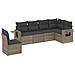 Set Divano Da Giardino 6 Pz Con Cuscini Grigio In Polyrattan - Foto miniatura 2