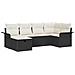Set di Divani da Giardino  a 6 Pezzi con Cuscini Polyrattan Nero, Divano a 2 Posti da Giardino con Storage e Cuscini Polyrattan Nero - Foto miniatura 1