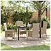 Set da pranzo giardino 5 pezzi con cuscini beige polirattan - Foto miniatura 2