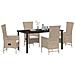 Set da pranzo giardino 5 pezzi con cuscini beige polirattan - Foto miniatura 3