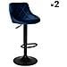 Set Di 2 Sgabelli Da Bar In Velluto Blu Robin - Foto miniatura 5