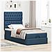 Struttura Letto Pouf con Materasso Blu 80x200 cm in Tessuto - Foto miniatura 3