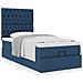 Struttura Letto Pouf con Materasso Blu 80x200 cm in Tessuto - Foto miniatura 4