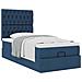 Struttura Letto Pouf con Materasso Blu 80x200 cm in Tessuto - Foto miniatura 5