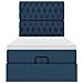 Struttura Letto Pouf con Materasso Blu 80x200 cm in Tessuto - Foto miniatura 7