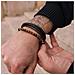 Bracciale Premium In Vera Pelle Da Uomo, Marrone | Perline In Pietra Naturale | 17 Cm | Chiusura Magnetica In Acciaio Inossidabile - Foto miniatura 4