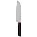 Coltello Santoku Professionale Living - Acciaio Inox Alta Qualità - Manico Antiscivolo ergonomico nero e rosso - per tagli precisi di pesce, carne verdura - Made in Italy - Foto miniatura 1